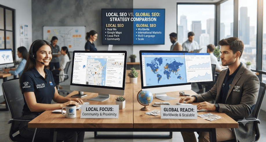 Local SEO vs. Global SEO: Choosing the Right Strategy for Your Business Growth