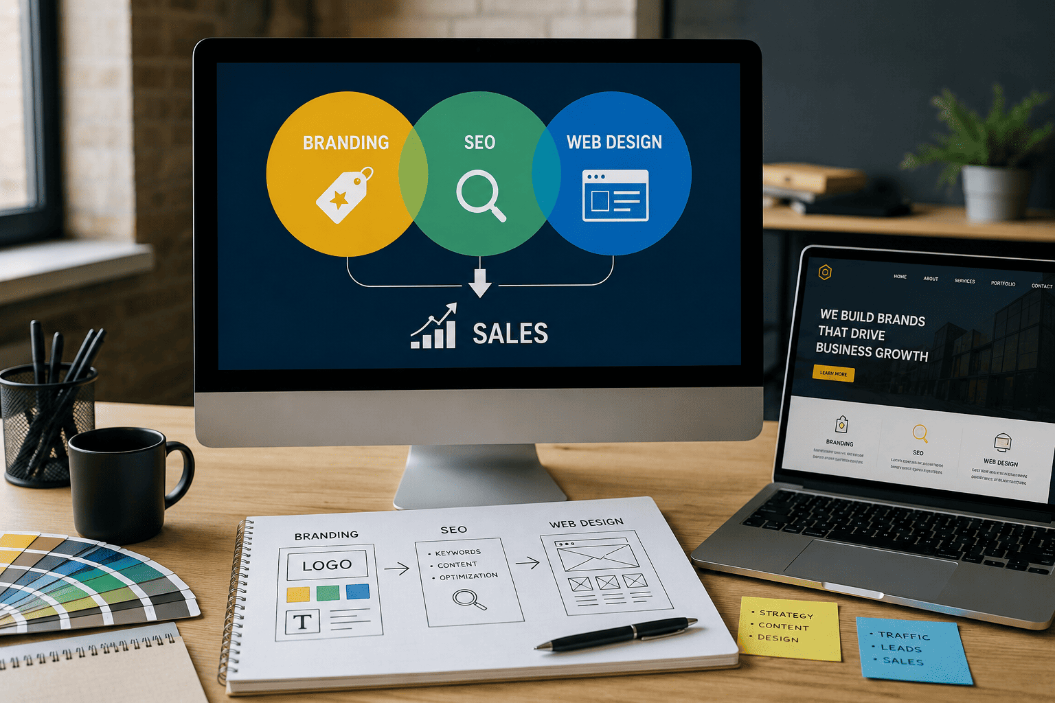 How Branding, SEO, and Web Design Work Together to Drive Sales?